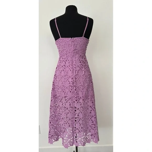 ASTR Midi Dress M Lavender Purple Pastel Lace Romantic Prom Party Wedding Guest - Picture 5 of 12